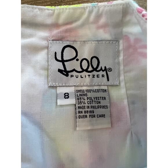 Vintage Lilly Pulitzer Eyelet Embroidered Mini Skirt Floral Print - Picture 4 of 5